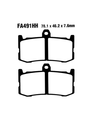 Klocki hamulcowe EBC FA391HH 78.1 x 46.2 x 7.6mm na przód.
