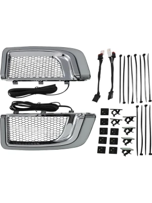 Kratki ozdobne z oświetleniem LED Kuryakyn Harley Davidson (wybrane modele) srebrne