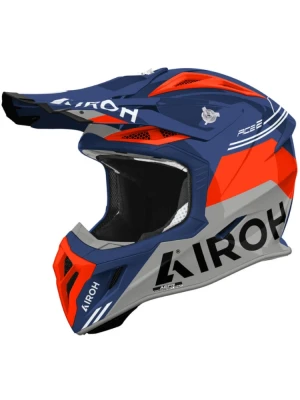 Kask enduro Airoh Aviator Ace 2 Fury Cerulean niebiesko-szaro-czerwony połysk