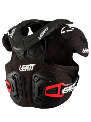 Buzer z osłoną szyi dziecięcy Leatt Fusion Vest 2.0 czarno-czerwony