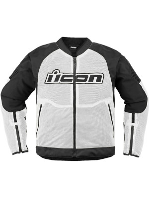 Kurtka motocyklowa tekstylna Icon Overlord 3 Mesh biała