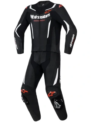Kombinezon motocyklowy skórzany dwuczęściowy Alpinestars GP Force V2 czarno-biało-czerowny