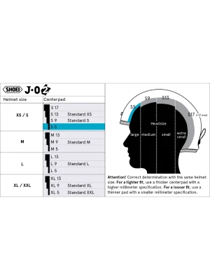 Wkładka centralna Shoei S5 do kasku J.O2