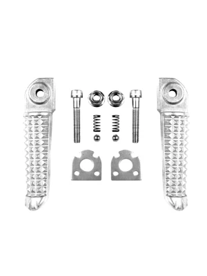 Podnóżki motocyklowe pasażera BikeTec Yamaha YZF R1 (02-12)/ R6 (03-11) srebrne