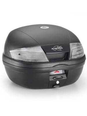 Kufer centralny Kappa K35NT Action Tech Monolock z płytą montażową, czarny z białymi odblaskami [poj.: 35l]