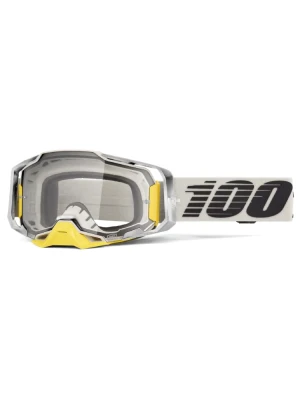 Gogle motocyklowe 100% Armega z przezroczystą szybką biało-żółte