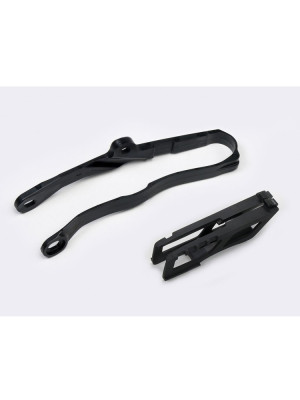 Komplet ślizg+prowadnica łańcucha UFO do Kawasaki KXF 250 (21-), KXF 450 (19-21) czarny