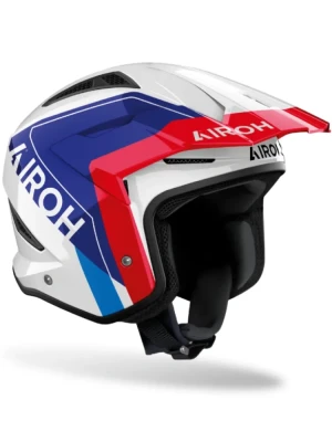 Kask otwarty Airoh Trr 2 Hunt biało-niebiesko-czerwony połysk