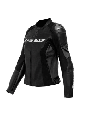 Kurtka motocyklowa damska skórzana Dainese Racing 4 perforowana czarna