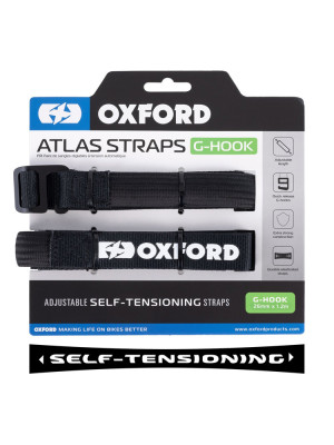Pasy mocujące bagaż Oxford Atlas G-Hook czarne [26 mm x 1.2 m]