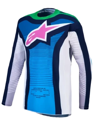 Bluza cross Alpinestars MX Techstar Maven biało-niebiesko-zielona