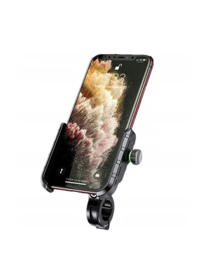 Uchwyt motocyklowy na telefon Biketec, montowany na kierownicę/ lusterko czarny [Typ: R9-METAL]