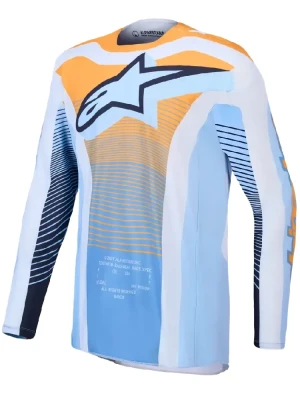 Bluza cross Alpinestars MX Techstar Maven biało-niebiesko-pomarańczowa