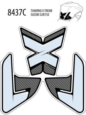 Tankpad PUIG Extreme do Suzuki GSR750 11-16 trzyczęściowy