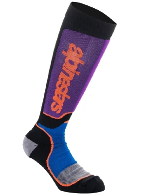 Skarpety Alpinestars MX Plus czarno-niebiesko-fioletowe