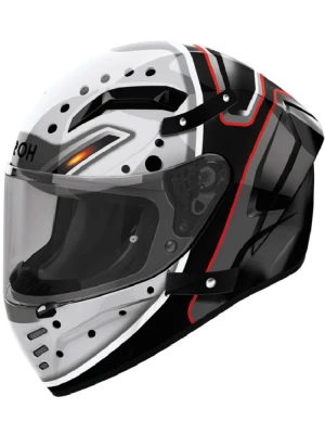 Kask integralny Airoh Connor Masker czarno-biało-czerwony połysk