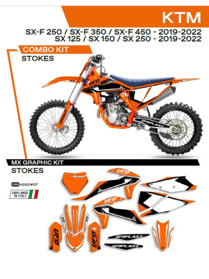 Komplet naklejek UFO Stokes do KTM SX/SXF 125/150/250/350/450 (19-) pomarańczowy