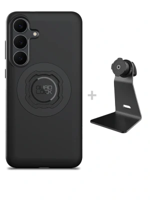 Zestaw na biurko: etui MAG na telefon Samsung Galaxy S25FE (magnetyczne) oraz uchwyt Quad Lock