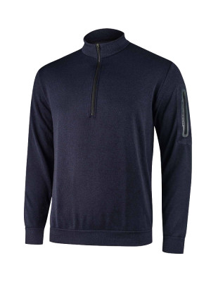 Bluza termoaktywna dresowa Brubeck Outdoor Merino z zamkiem 1/2 granatowa