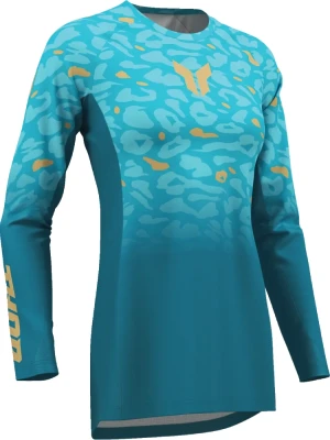 Bluza enduro damska Thor Launchmode Spotted niebiesko-żółta