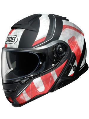Kask szczękowy Shoei Neotec II Jaunt TC-1 czarno-biało-czerwony