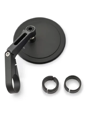 Lusterko motocyklowe krótkie Daytona D-Mirror-17 Flat do montażu na końcu manetki czarne [adapter]