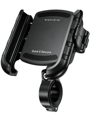 Uchwyt motocyklowy na telefon Biketec Quick Lock antywibracyjny, montowany na kierownicę/ lusterko czarny [Typ: R9-CLIP-PD]