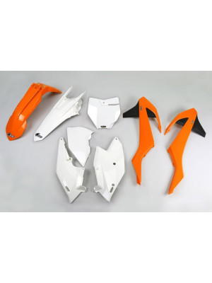 Komplet plastików UFO do KTM SX / SX-F (16-18) biało-pomarańczowy
