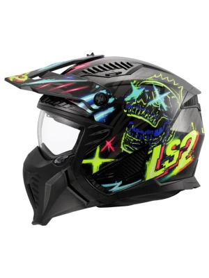 Kask modułowy LS2 OF606 Drifter Rayz czarno-niebiesko-żółty