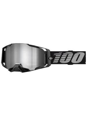 Gogle motocyklowe 100% Armega z szybką lustrzaną czarno-szare