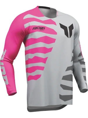 Bluza enduro Thor Launchmode Shredder szaro-różowa