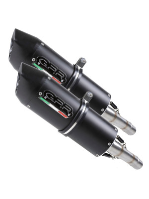 Podwójny tłumik (pionowy) G.P.R Furore Nero [Slip-On, Black Aluminium] - Honda VFR 800 V-Tec [02-13]