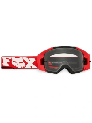 Gogle motocyklowe Fox Vue Core z przezroczystą szybką, czarno-czerwone