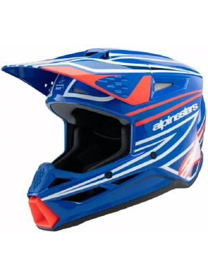 Kask enduro dziecięcy Alpinestars SM3 Wurx niebiesko-czerwony