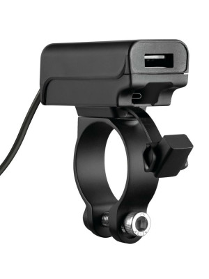 Podwójna, wodoodporna ładowarka USB Lampa Trek X z mocowaniem do kierownicy [USB A + USB C]