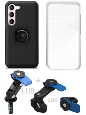 Zestaw na motocykl: etui MAG na telefon Samsung Galaxy S23 (magnetyczne), wodoodporny pokrowiec MAG oraz mocowanie Quad Lock