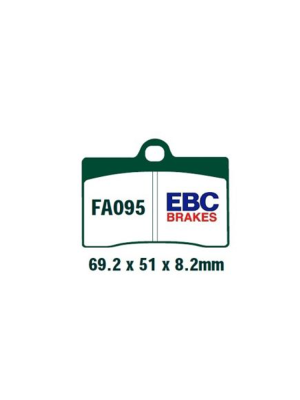 Klocki hamulcowe EBC FA095HH 69.2 x 51 x 8.2mm na przód.