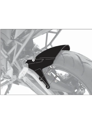 Błotnik motocyklowy tylny Kappa Kawasaki Versys 650 (06-21) czarny