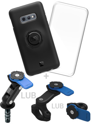 Zestaw na motocykl: etui na telefon Samsung Galaxy S10E + wodoodporny pokrowiec + mocowanie Quad Lock