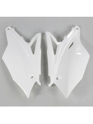 Osłony boczne tylne UFO do Kawasaki KXF 450 (16-18), KXF 250 (17-20) białe
