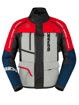 Kurtka motocyklowa tekstylna Spidi 4 Season V3 niebiesko-szaro-czerwona