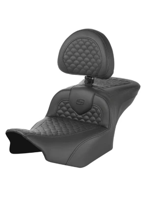 Kanapa motocyklowa dla kierowcy i pasażera z oparciem Saddlemen Roadsofa DS Harley Davidson Road Glide/ Street Glide (wybrane modele) (23-) czarna