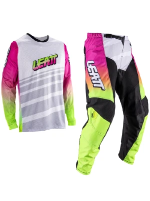 Zestaw offroadowy: bluza i spodnie Leatt Moto 3.5 szaro-różowy-fluo