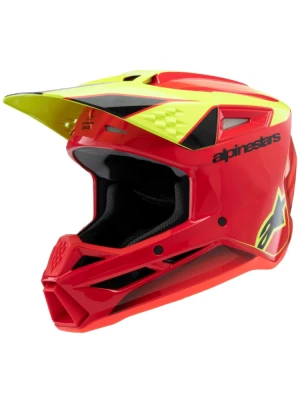 Kask enduro dziecięcy Alpinestars SM3 Fray czerwono-żółty