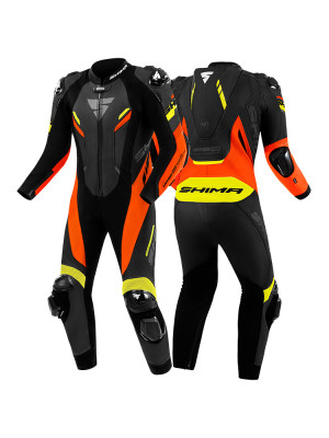Kombinezon motocyklowy jednoczęściowy Shima Hyper RS czarno-czerwono-fluo