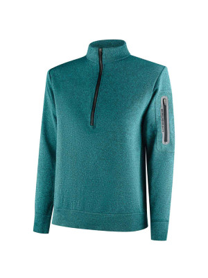 Bluza termoaktywna dresowa damska Brubeck Outdoor Merino z zamkiem 1/2 zielona
