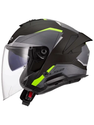 Kask otwarty LS2 OF618 Verso II Air czarno-szaro-fluo