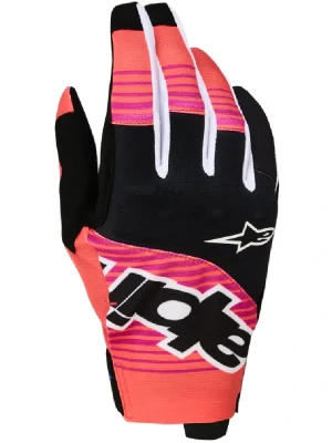Rękawice cross Alpinestars MX Techstar czarno-czerwono-różowe