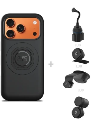 Zestaw do samochodu: etui MAG na telefon iPhone 17 Pro (magnetyczne) oraz mocowanie Quad Lock