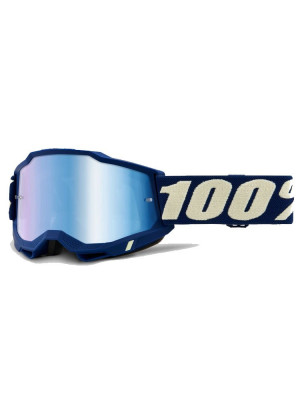 Gogle motocyklowe 100% Accuri 2 Deepmarine z szybką lustrzaną granatowe